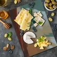 thumbnail image 5 of Fantasy Cutting Board, Little Wood House on Stone Hill with Robot on the Cloudy Roof Calming Art Print, Decorative Tempered Glass Cutting and Serving Board, Large Size, Tan Green, by Ambesonne, 5 of 5