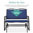 thumbnail image 5 of Best Choice Products 2-Person Outdoor Swing Glider, Steel Patio Loveseat, Bench Rocker w/ Armrests - Navy/Black, 5 of 8