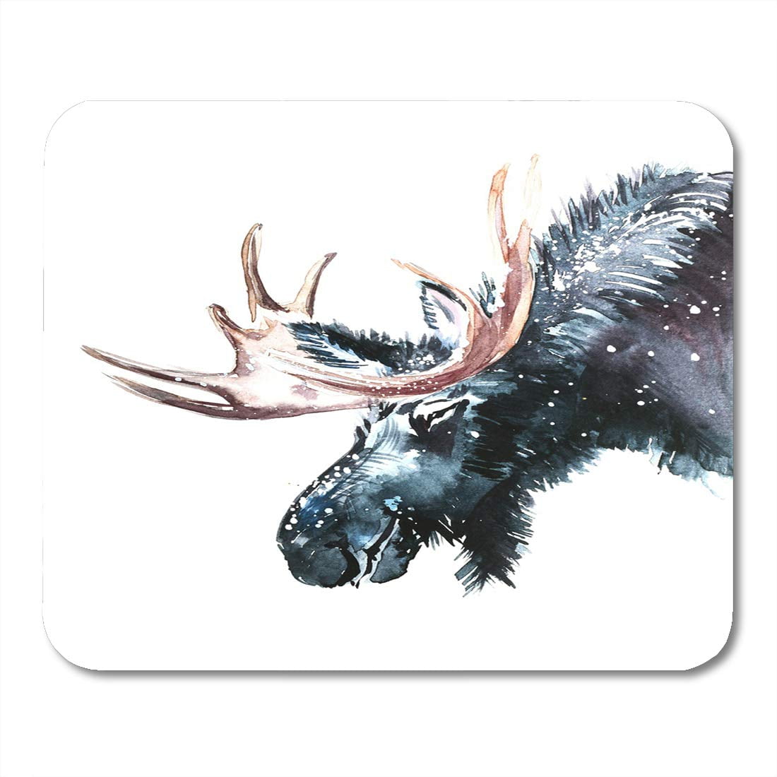 Nudecor Baby Watercolor Winter Elk In The Snow Head With Horns Moose Christmas Mousepad Mouse Pad Mouse Mat 9x10 Inch Walmart Canada