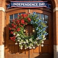 thumbnail image 7 of Virelaxpo Independence Day Morning Glory Wreath Artificial Flowers Home Decor Front Door Fence Windowsill Courtyard 4th of July, 7 of 7