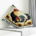 thumbnail image 4 of Throw Pillow Covers 26x26 Inch, Yellow Retro Rooster Decorative Pillow Cases for Couch Sofa Bed, Farmhouse Animals Sunflower Cotton Linen Square Home Decor Pillowcases with Hidden Zipper, 4 of 7