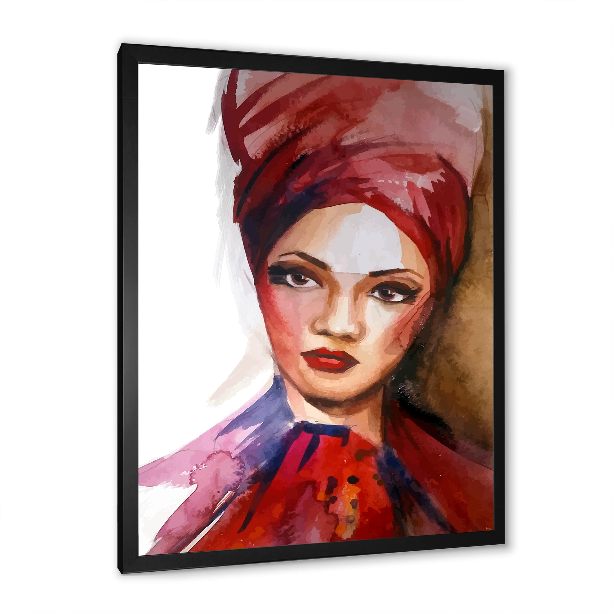 Designart 'Portrait of Young African American Woman I' Modern Framed Art Print