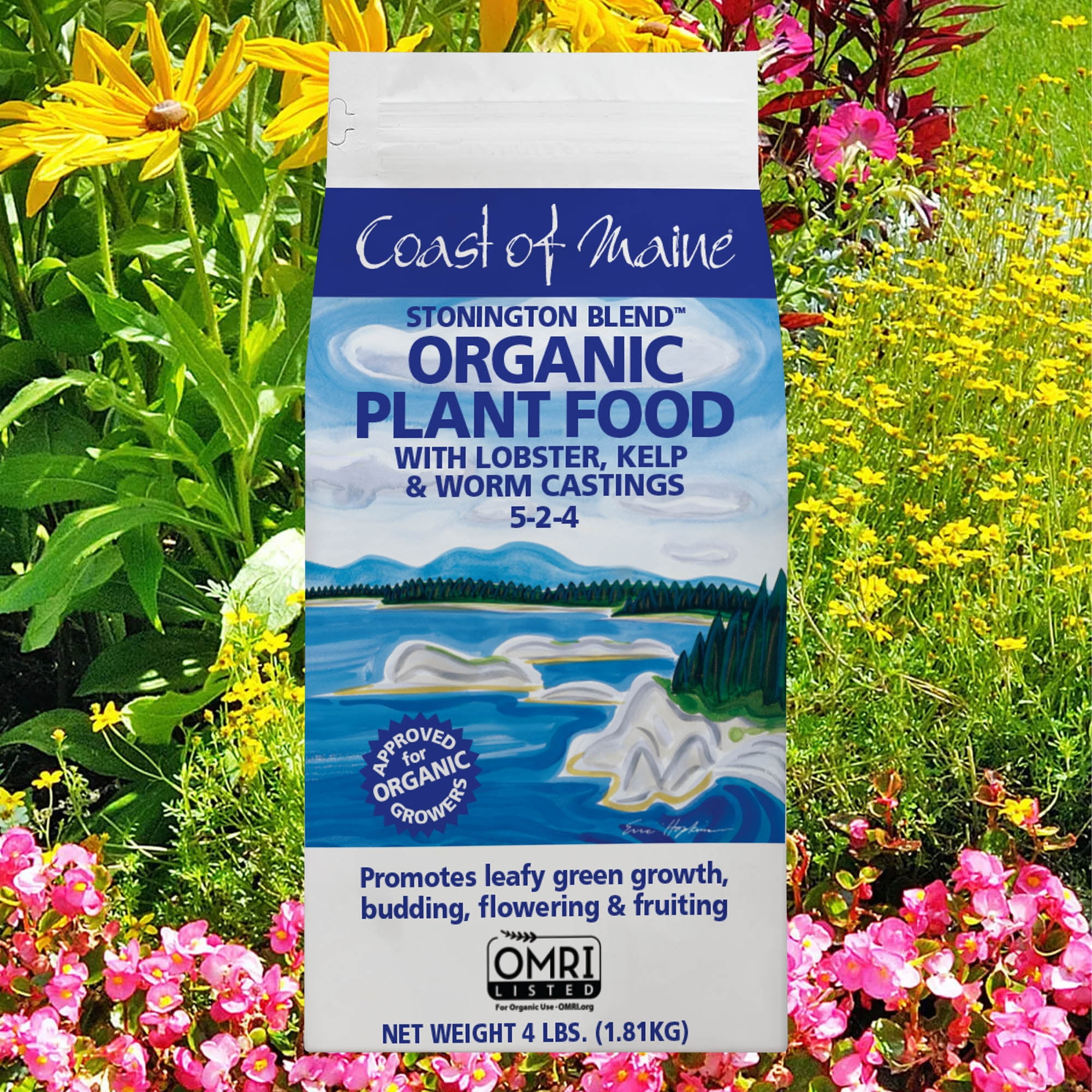 2-pack Coast Of Maine Stonington Blend Organic Plant Food - Lobster, Kelp, Worm Castings - 2 Pack, 4 lbs — Outdoor & Indoor Plant Use, Easy Application