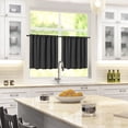 thumbnail image 5 of Lapalife Kitchen Curtains 23 inch Blackout Tier Curtains Rod Pocket Farmhouse Cafe Curtains Short Curtains, Black, 2 Panels, 5 of 6