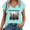 Blue, variant on Women's Witch Circle Hand Drawn Graphic Tee Bold V Neck Tank Top Halloween Party Casual Weekend Outfit Blue, M
