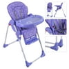 Adjustable Baby High Chair Infant Toddler Feeding Booster Seat Folding - Purple