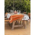 thumbnail image 2 of Outdoor Tablecloth with Umbrella Hole and Zipper, Fall Orange Pumpkins Rectangle Table Cloth 60x120 Inch Waterproof Tablecloth, Thanksgiving Floral Maple Leaf Retro Picnic Table Cover for Patio, 2 of 7