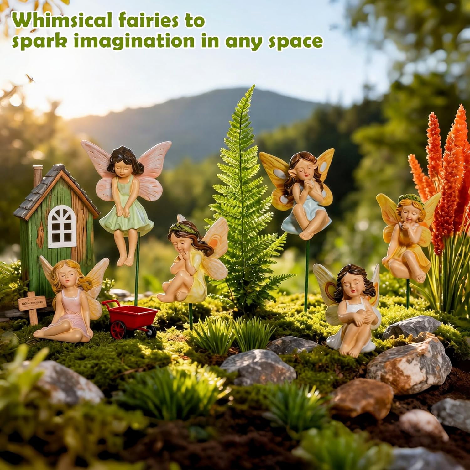 Miniature Fairy Figurines - 6Pcs Mini Fairies for Fairy Garden & Tiny Elf Garden Accessories for Home Outdoor Yard Lawn Supplies Flower Pot Decor