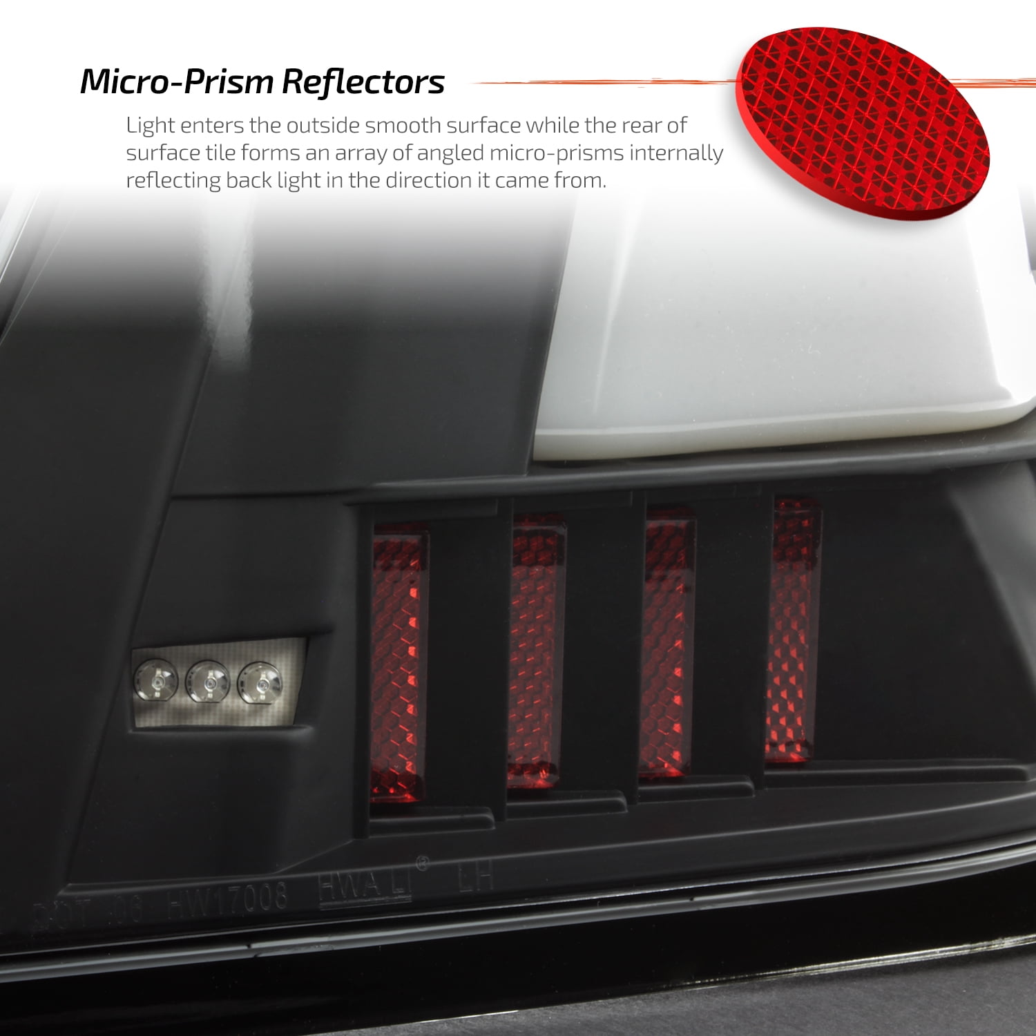 AKKON - Fits 2006-2013 Chevy Impala 2014-2016 Impala Limited LED [Tube Bar] Black Tail Light Brake Lamp Left+Right Pair