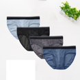 thumbnail image 2 of snilers 4 Pcs Mens Underwear Comfortable Breathable Briefs Stretch Waistband Low Rised Mesh Panties Color Block Underpants, 2 of 8