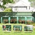 thumbnail image 5 of Outsunny Mini Greenhouse, 13' x 3' x 2.5' Portable Tunnels, 4 Roll-Up Zip Doors, UV Waterproof PE Cover, Steel Frame, Green, 5 of 9