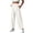 White, variant on Women's Solid Color Loose Casual Long Pants With Pockets And Elastic Waist