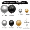 thumbnail image 2 of 110 globos dorados y negros para fiestas, globos plateados, decoraciones para bodas y cumpleaños., 2 of 2