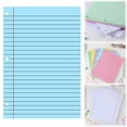 thumbnail image 3 of 200 Sheets Loose Leaf Paper 8x10.6" Colored Filler Paper College Ruled 3-Hole Punched Lined Paper Notebook Paper for 3-Ring Binders Notepad Writing Note Pads Ideal for Home,Office(Blue,10.6x8"), 3 of 6