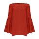 thumbnail image 3 of HongQid Womens Off The Shoulder Long Bell Sleeve Tops Flared Casual Loose Blouse, 3 of 6