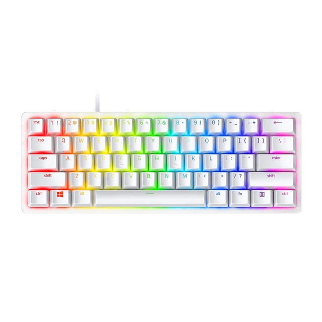 Razer Huntsman Mini 60% Gaming Keyboard: Fastest Keyboard Switches Ever - Linear Optical Switches - Chroma RGB Lighting - PBT Keycaps - Onboard Memory - Mercury White (Renewed)