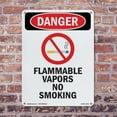 thumbnail image 5 of Flammable Vapors No Smoking OSHA Danger Rigid Plastic Sign 24 Inch x 18 Inch - 5 Pack, 5 of 8