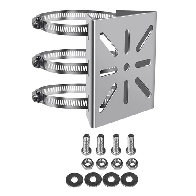 Soporte de poste vertical para cámara de seguridad, adaptador de montaje en poste vertical, accesorios con 3 bucles, soporte de montaje en pared para