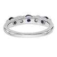 thumbnail image 5 of Solid 14k White Gold Diamond Sapphire Blue September Gemstone Wedding Band Ring Size 7 (.306 cttw.), 5 of 8