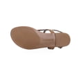 thumbnail image 5 of Womens Nine West Simcha Flat Double Buckle Strap Sandals, Dark Natural , 7 US, 5 of 5