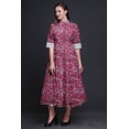 thumbnail image 4 of Bimba Robe Chemise Mi-Mollet à Manches Retroussables Imprimée Florale pour Femmes-Moyenne, 4 of 5