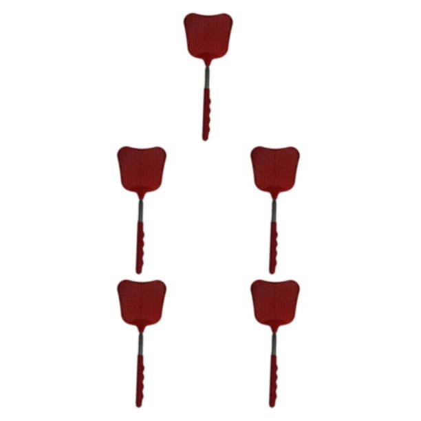Moyic Flyswatter Reemplazo Anti-óxido Ergonómico Telescópico PVC Hogar Dormitorio Restaurante Fly Bug Insect Swatter Tool Rojo Type2 NO2
