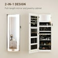 thumbnail image 4 of LED Jewelry Cabinet w/ Full Length Mirror Jewelry Storage Organizer, White, 4 of 10