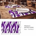 thumbnail image 3 of Placemats Set of 6, Purple White Moire Woven Placemat, Linen Place Mats for Kitchen/Dining Tables, Modern Abstract Art Washable Table Mats for Party, 3 of 8