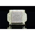 thumbnail image 2 of Mens 10K Yellow Gold Round White Diamond Big Square Face Pinky Ring Band .64 ct., 2 of 6