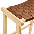 thumbnail image 6 of Modway Saoirse 29.5" Faux Leather & Wood Bar Stool in Natural/Brown (Set of 2), 6 of 10
