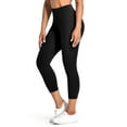thumbnail image 4 of UUE 21" Inseam Black Workout Leggings for Women,Yoga Capris with Pockets Tummy Control, Butt Lifting Leggings for Running, Hiking, Workout,Cycling, 4 of 5