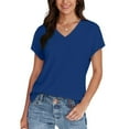 thumbnail image 5 of Dealovy Summer Tops for Women V Neck Short Sleeve T-Shirts Beach Vacation Fashion Dressy Business Casual Blouses, 5 of 7