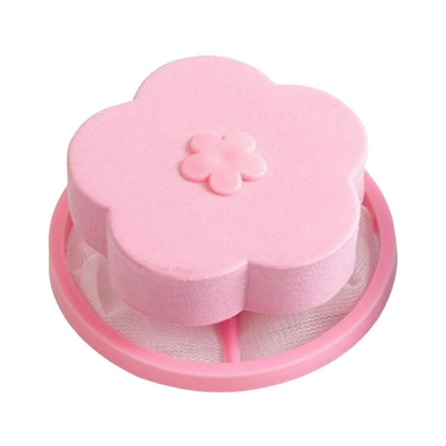 Floating Linter Catcher Fiber Collector Floating Hair Filtering Mesh for Washing Pink