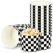 100pcs plaid paper baking cups white black checkered cupcake wrappers scalloped edge cupcake muffin cases for race car party supplies