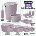 thumbnail image 6 of Superio Small Ribbed Plastic Storage Basket Organizer (2 Pack), Mini Stackable Closet Storage Bin for Home, Shelf, Desk, Pantry Toys, Clothes, Cosmetics, Stationary (Lilac, 1.5 Liter), 6 of 6