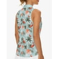 thumbnail image 5 of Hawaiian Flower Flamingo Sleeveless Golf Shirts For Women Moisture Wicking Sports V-Neck Polo Lightweight Quick Dry Womens Tank Tops M, 5 of 9