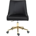 thumbnail image 3 of Pemberly Row Swivel Adjustable Black Velvet and Gold Office Chair, 3 of 12