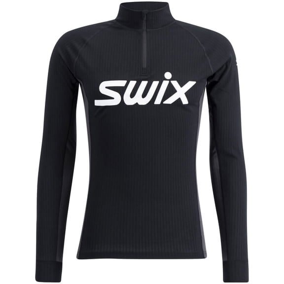 SWIX Adult Male Racex Classic Half Zip Shirt, Color: Black/Phantom, Size: 2XL