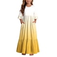 thumbnail image 2 of ersvoioy Girls Summer Party Dress Gradient Print Ruffle Cap Sleeve Round Neck A-Line Flowy Hem Sundress 4-14 Years, 2 of 7