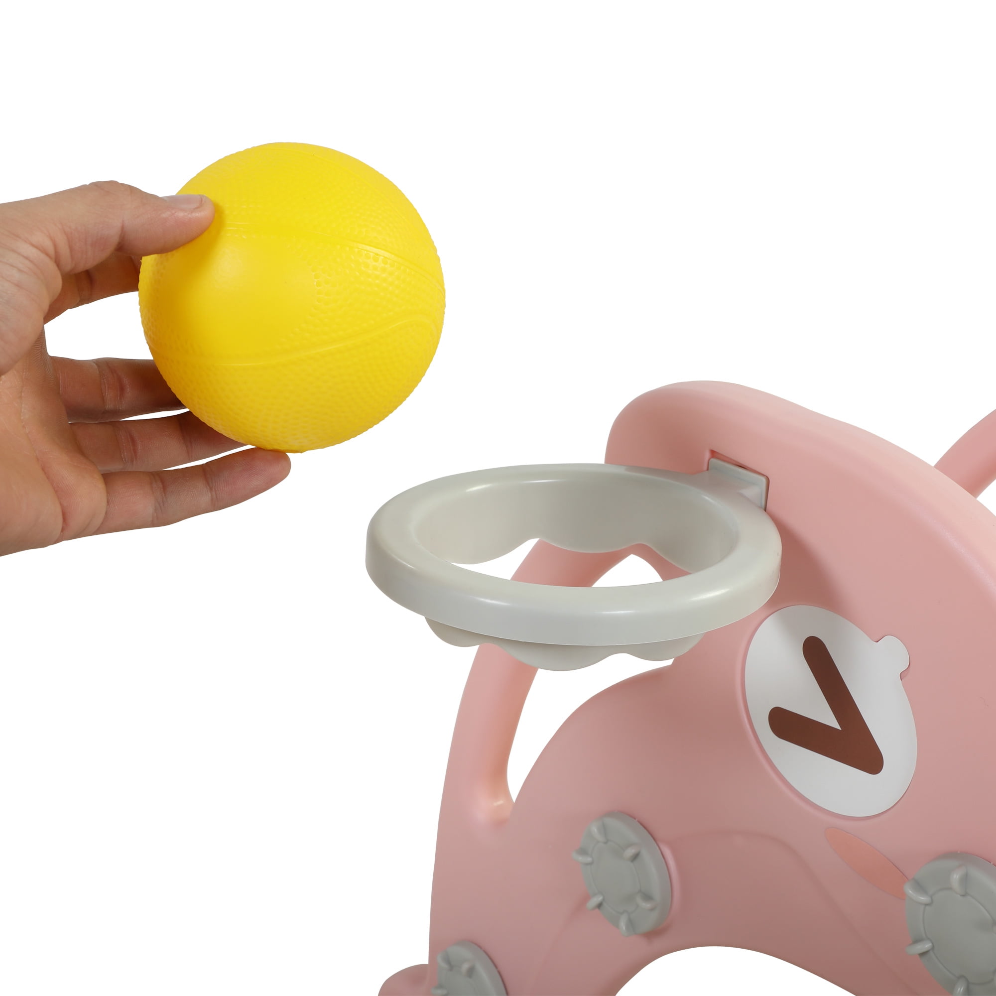 3 in 1 Slide for Kids, Toddler Play Climber Slide Toy with Basketball Hoop & Ball, Pink 3 in 1 Slide for Kids, Toddler Play Climber Slide Toy with Basketball Hoop & Ball, Pink