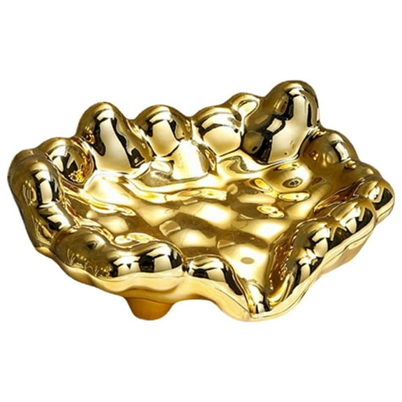 WITYUKE Electroplated Soap Dish with Drainage Holes, No Drill Bathroom Soap Holder, Anti Slip Soap Tray, Single Piece Plastic Construction for Kitchen Shower, Self Draining Organizer