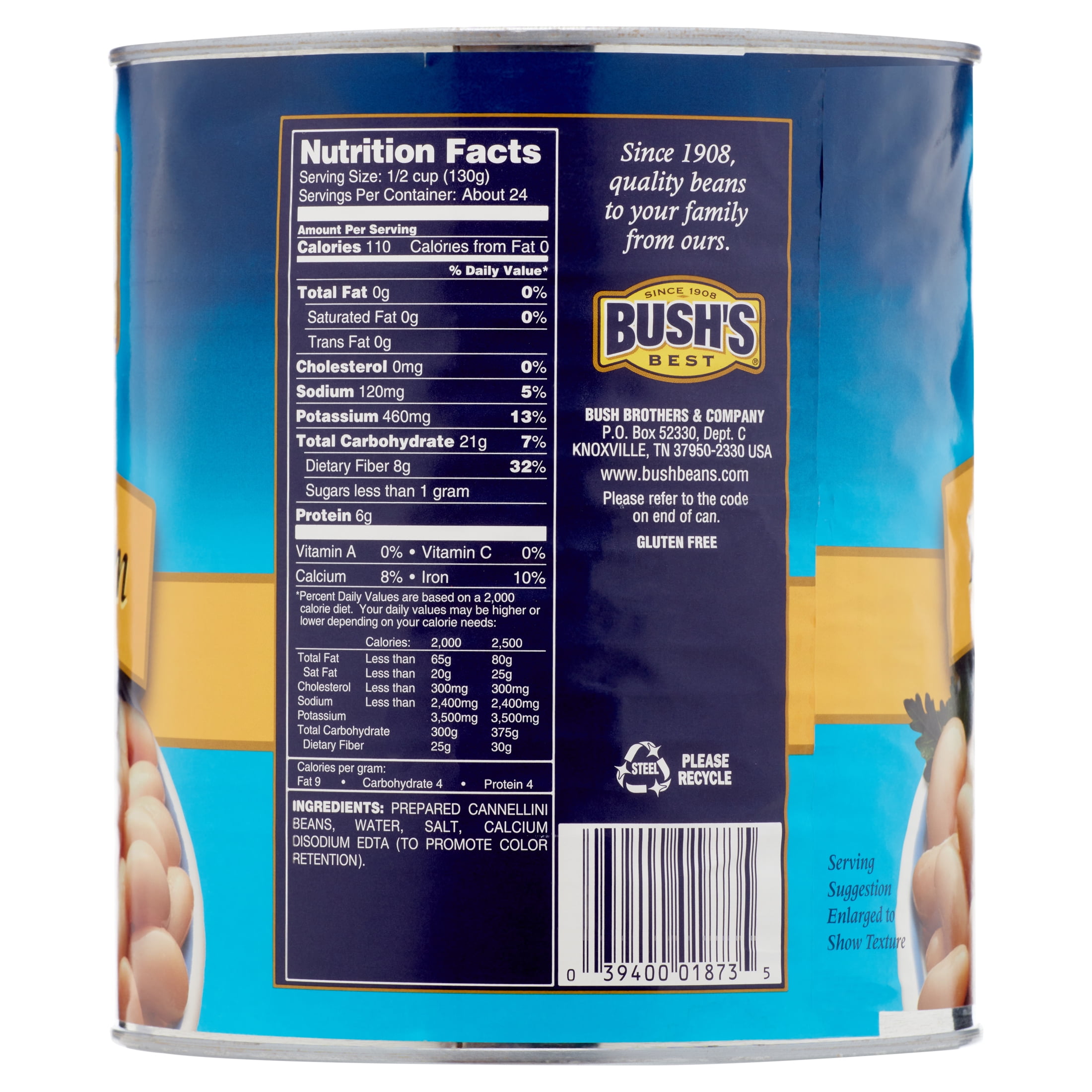 Bush's Low Sodium Cannellini Beans, 111 oz, Can