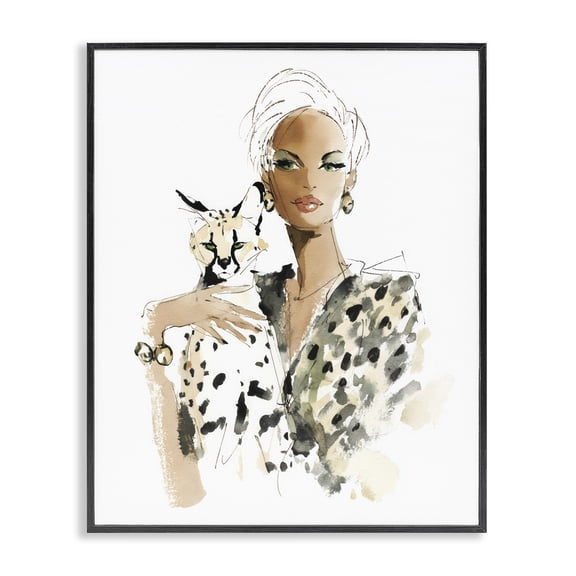 Stupell Industries Glam Fashion Hunt Elegant Woman Black Framed Giclee Art, 11 x 14, by Svetlana Aleynikova