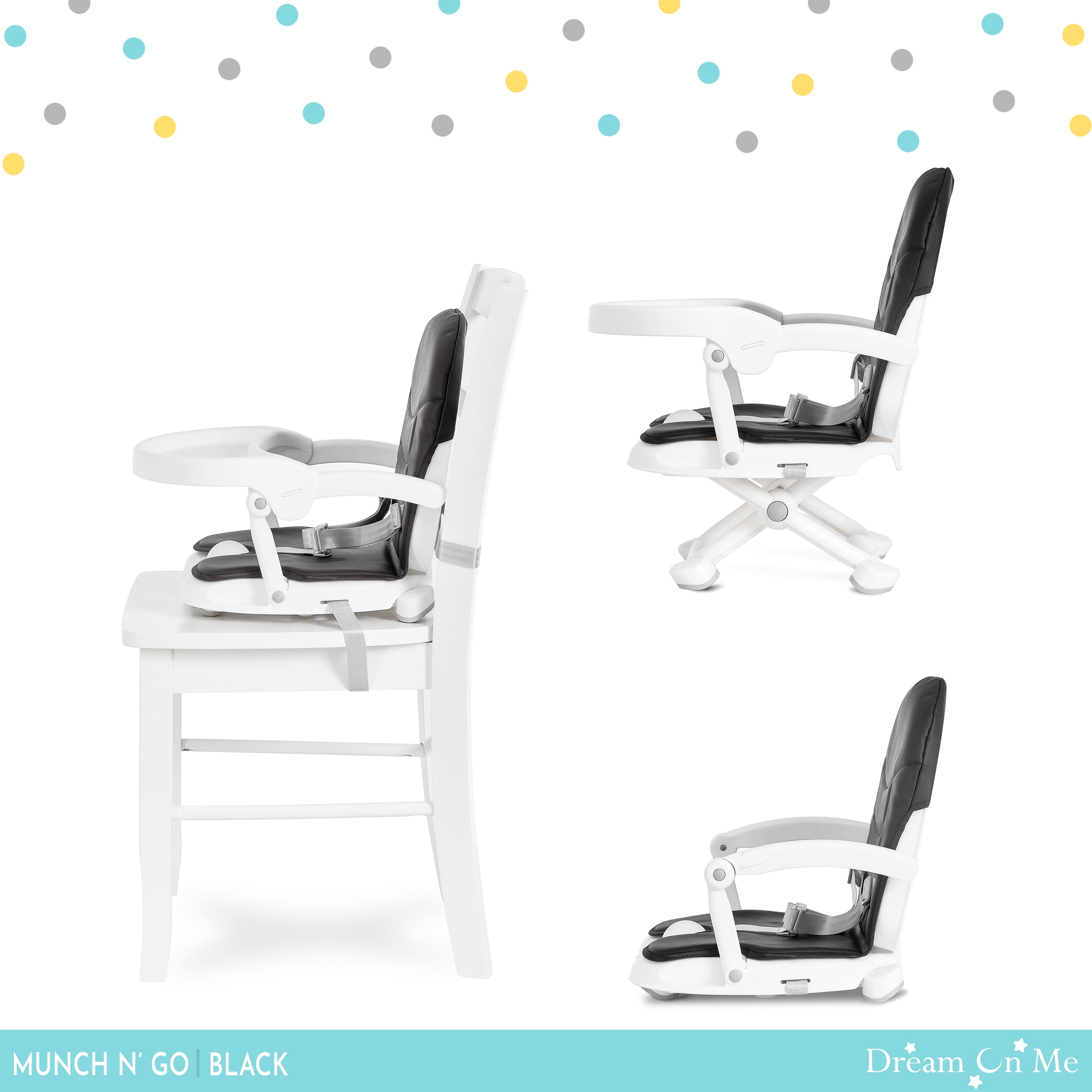 Dream On Me Munch N' Go Booster Seat in Black