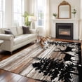 thumbnail image 2 of Deer Silhouettes Area Rugs 6'x9', Washable Small Throw Rugs for Kitchen Dining room, Trees Wooden Retro Art Farmhouse Indoor Outdoor Rug Non-Slip Low Pile Carpet Runner Reversible Floor Mats, 2 of 8