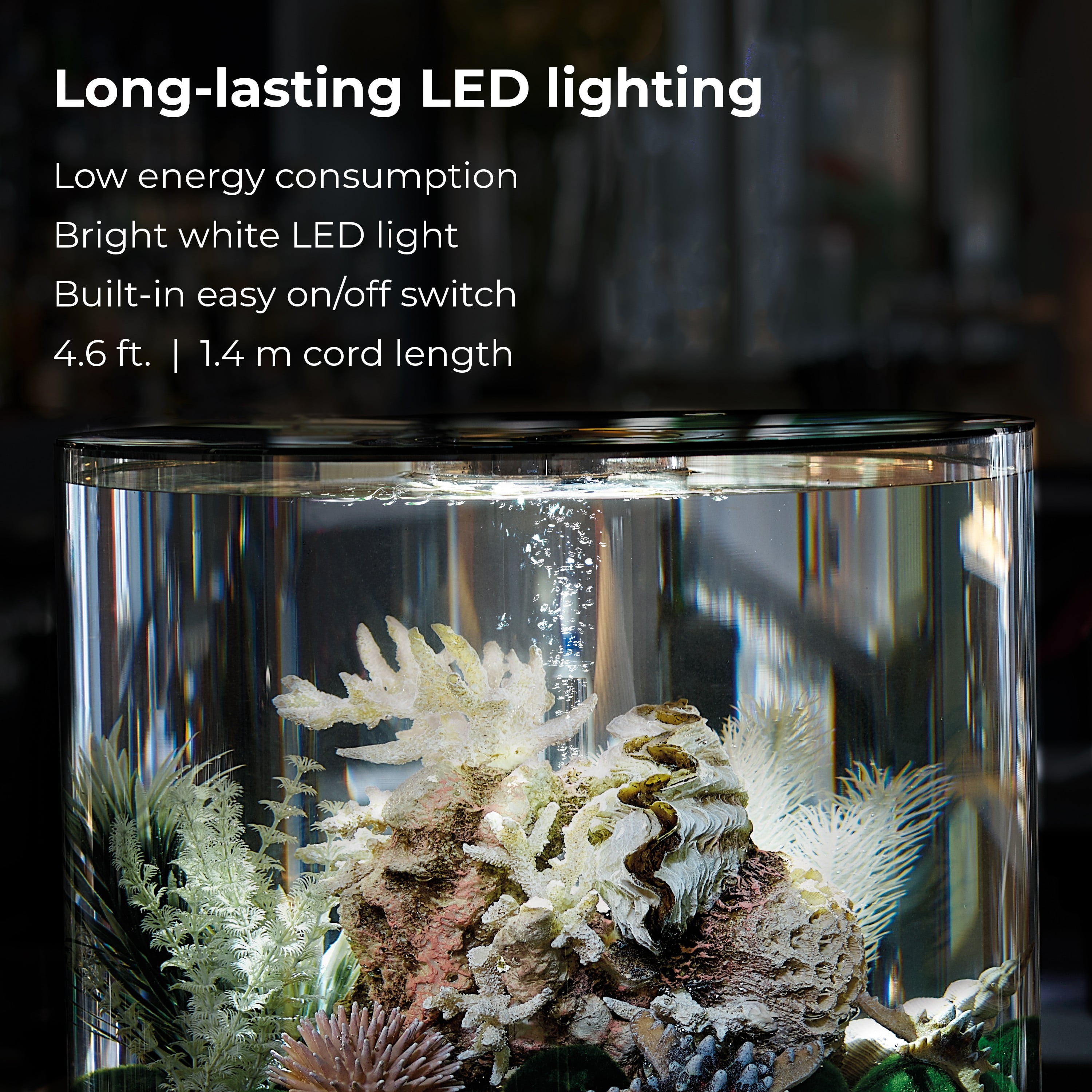 biOrb TUBE 35 Aquarium with Standard Light - 9.2 gallon, white