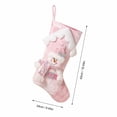 thumbnail image 2 of Large Pink Christmas Stocking with 3D Plush Snowman Figure, 16.54in Xmas Hanging Ornament Shiny Gift Bag with Rope for Holiday and Party, 2 of 4