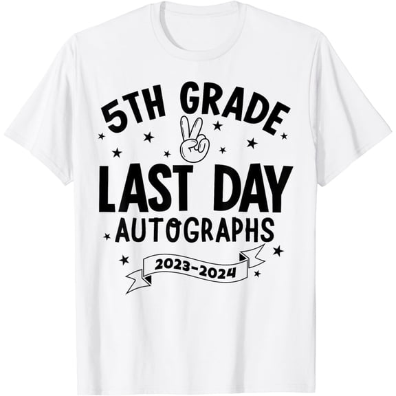 2024 Last Day of School Autograph 5th Grade Graduation Party T-Shirt