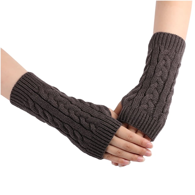 Mikilon Gants d'Hiver Tricotés Sans Doigts pour Femmes et Filles, Gardent au Chaud, Mitaines Douces et Chaudes
