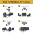 thumbnail image 2 of Metal Patio Outdoor Furniture Set, 4 Piece Outdoor Deep Seating Conversation Sets with Tempered Glass Top Coffee Table, Sectional Metal Frame Patio Furniture Sofa Set with 4” Cushions, 2 of 8